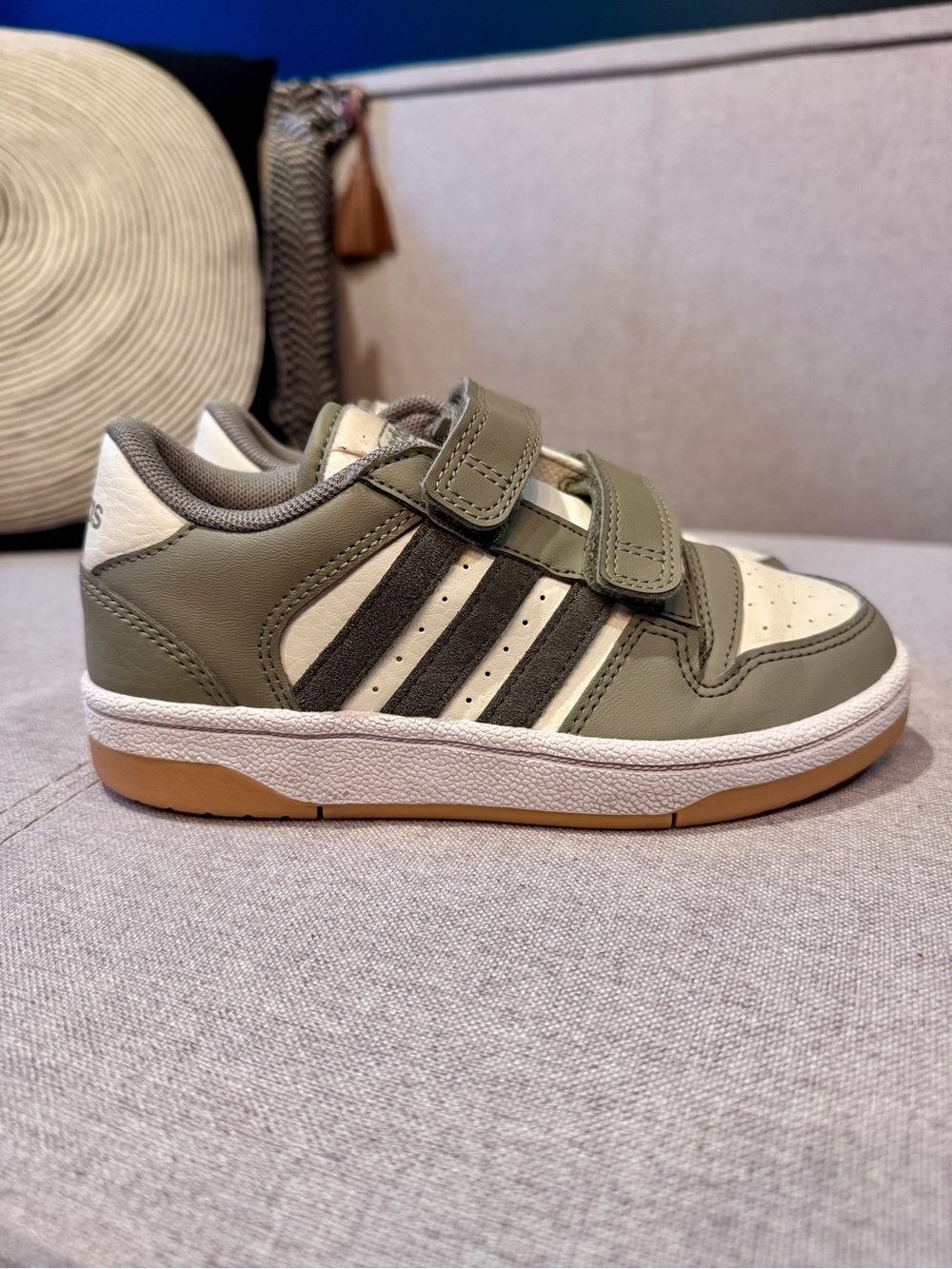 adidas Break Start Kids’ Velcro Court Sneakers - Little Kids Size 13